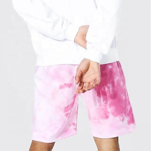 Shorts de sport unisexe tie-dye personnalisés, couleurs vives, en coton, style tendance, vente en gros - Product Image 4