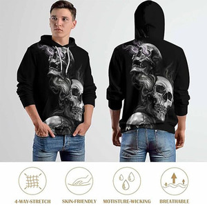 Sweat à capuche noir arc-en-ciel avec motif 3D original pour hommes et femmes - Product Image 4