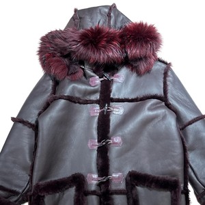<b>Men's</b> Genuine Leather <b>Shearling</b> <b>Jacket</b> Soft Sheepskin Fur Warm Winter Aviator Biker Coat Premium Classic Outerwear Style - Product Image 3