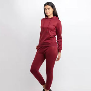ชุดออกกำลังกายผู้หญิง แขนยาว ผ้าฝ้ายไม่บุซับใน ตัดต่อสี ซิปหน้าแบบครอป ชุดเซ็ตสองชิ้น สำหรับผู้หญิง - Product Image 3