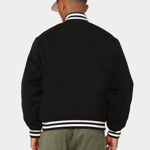 Chaqueta universitaria de béisbol de invierno para hombre, uniforme de equipo de felpa francesa CVC de alta calidad con logotipo personalizado, venta al por mayor. - Product Image 5