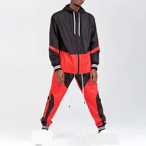 High Quality Customizable Zippered <b>Windbreaker</b> Set Mens Jogger Tracksuit in Plus Size for Summer - Product Image 4