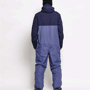 Combinaison de ski une pièce pour homme, bleu marine, avec blocs de couleur, imperméable, isolée, à capuche, pour snowboard - Product Image 3