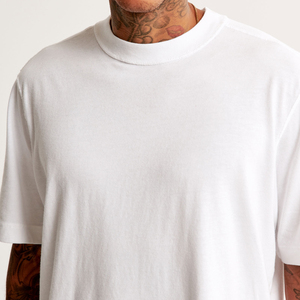 เสื้อยืดคอตตอนถักพิมพ์ลายตามสั่งสำหรับผู้ชาย 100% คุณภาพหรู คอริบ โอ-เนค ทรงหลวม สตรีทแวร์ ทรงปกติ - Product Image 5