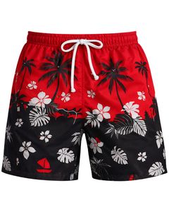 Shorts de bain pour hommes à imprimé floral tropical, séchage rapide, shorts de plage, shorts de surf d'été, taille élastique avec cordon de serrage, fournisseur OEM personnalisé - Product Image 1