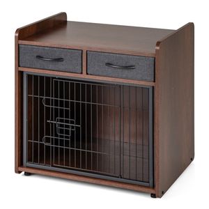 เฟอร์นิเจอร์กรงสุนัขในบ้าน พร้อมลิ้นชักผ้า 2 ช่อง ใช้เป็นโต๊ะข้าง - Product Image 4