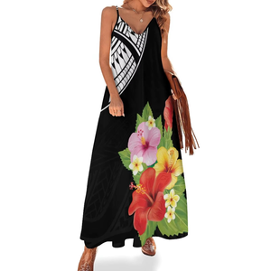 Robe longue décontractée sans manches pour femme, imprimé polynésien hawaïen, style île, grande taille personnalisée - Product Image 1
