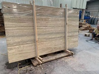 Piedra natural de la pared pulida Italia plata gris mármol travertino azulejo pavimento, Italia plata travertino gris losas