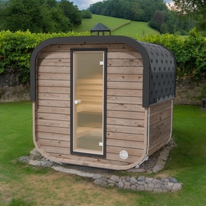 Sauna Tradizionale da Giardino |   Porta in Vetro Temperato, Struttura in Legno Massello |   Personalizzazione e Configurazione del Legno con Tinte - Product Image 2