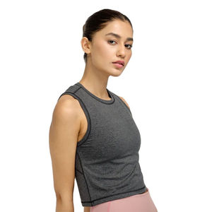 Camisetas sin mangas al por mayor para mujer, cuello redondo, diseño liso, mezcla de poliéster y algodón, tela suave, ajuste holgado, chaleco para verano - Product Image 3