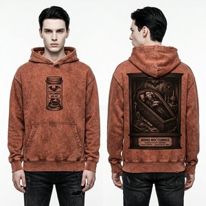 Sweat à capuche personnalisé avec impression en relief pour homme, streetwear, impression 3D en mousse, pull oversize en coton épais, fabricant - Product Image 6