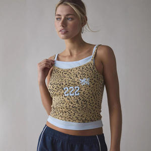 Camisolas de tirantes dobles estilo Y2K para mujer, conjunto de dos piezas, tops de verano sin espalda, diseño corto de jersey sin mangas - Product Image 4