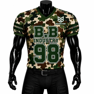 Maillot de football gris clair en polyester imprimé par sublimation, respirant, en maille, anti-humidité, col en V, manches courtes, B.B.I. - Product Image 3