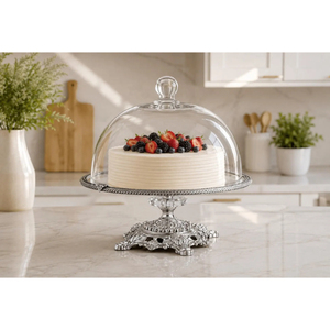 Soportes de Metal para Pasteles con Cubierta de Cristal, Base Redonda de Alta Calidad para Exhibición de Postres, Suministros para Pasteles de Cumpleaños - Product Image 5