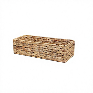 Panier multifonctionnel en jacinthe d'eau tressée, écologique et fait main, pour la cuisine, la décoration intérieure et le rangement de bureau - Product Image 2