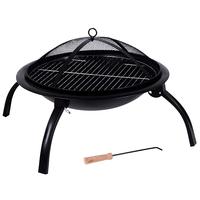 Brasero pliable en métal, grand modèle noir, portable, pour jardin, terrasse, feu de bois, barbecue, chauffage, camping, décoration de jardin
