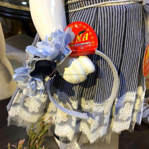 ชุดเดรสผ้าฝ้ายลายดอกไม้พร้อมที่คาดผมสำหรับเด็ก ฤดูใบไม้ผลิ มีให้เลือก 2 สี และสามารถสั่งตัดไซส์ได้ - Product Image 4