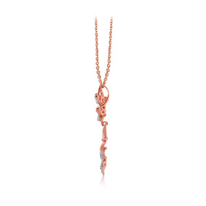 Pendentif papillon en or rose 18 carats avec diamants ronds taille brillant, bijou tendance pour femme, idéal pour un usage quotidien romantique - Product Image 2