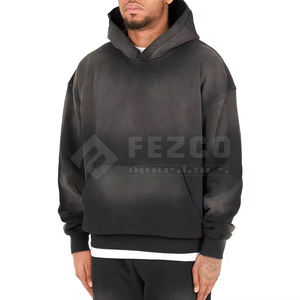 Prix de gros, faible MOQ, sweats à capuche pour hommes en tissu polaire effet délavé, haute qualité, personnalisables, confortables - Product Image 3