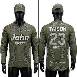 Premium 220 GSM Polyester Mesh <b>Paint</b> Ball Jersey Blue Black Panel Design Sublimation Custom Logo - Product Image 4