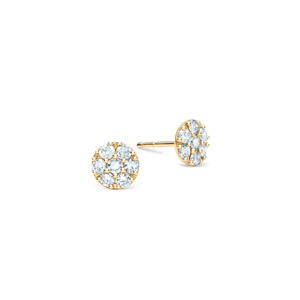 Pendientes de Oro Amarillo con Diamantes Cultivados en Laboratorio en Forma de Racimo Redondo - Product Image 1