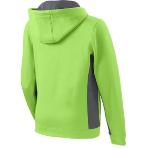 เสื้อฮู้ดออกกำลังกายสีเขียวมะนาวแบบกำหนดเอง ผลิตจากโพลีเอสเตอร์ 100% แบบ OEM ผ้าฟลีซแห้งเร็วสองสี ผู้ผลิตเสื้อฮู้ดออกกำลังกายสำหรับผู้หญิง - Product Image 6