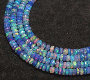 Perles d'Opale Fumée Naturelle Précieuse 4-6mm Forme Rondelle Couleur Violette Multi-Feu Éthiopienne Welo 16 Pouces de Longueur HASNAIN GEMS - Product Image 2