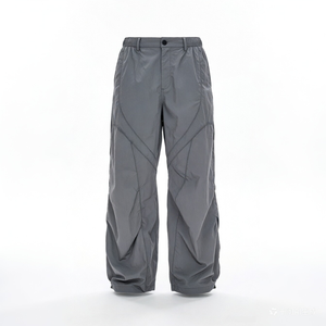Pantalones Techwear Grises Premium - Pantalones Holgados Unisex con Cintura Elástica y Múltiples Bolsillos, Pantalones Cargo Urbanos - Product Image 1