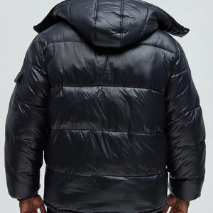 New trending Winter <b>Waterproof</b> Windproof Hooded Cotton <b>Padded</b> Front Women's Casual Woven 100% Polyester Crop Bubble Coat <b>Jacket</b> - Product Image 2