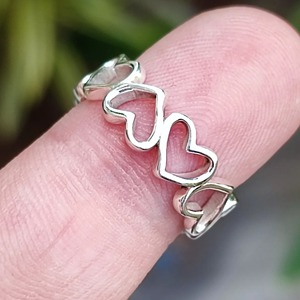 925 Sterling Silver <b>Plain</b> <b>Ring</b> Band Handmade Heart Design for Christmas Birthday Valentine's Day Gift for Women - Product Image 6