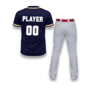 Conjunto de Uniforme de Béisbol de Alto Rendimiento para Hombre, Pantalones Grises con Detalles Dorados, Logotipo Bordado, Poliéster Transpirable, para Todas las Temporadas - Product Image 2