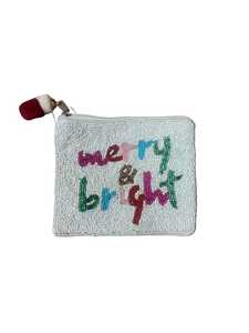Beaded Embroidered Cosmetic Bag With Zipper Closure Pink Love You XOXO Wine Is My Valentine Design Small Fashion Trendy Pouch - Product Image 3
