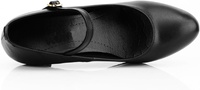 Sepatu Dansa Ballroom Wanita Hitam dengan Tali Pergelangan Kaki dan Hak Datar untuk Latin/Salsa/Tango (Bahan PU)
