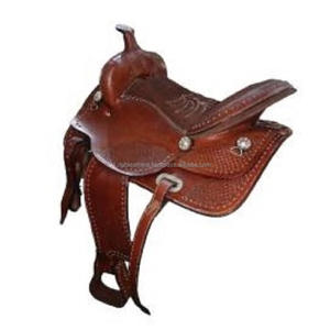 Siège confortable fait à la main Western Cow Leather Pleasure Trail Riding Saddle best for Riding and Racing avec style cowboy unique - Product Image 6