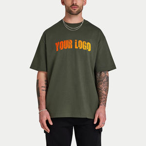 Camisetas de Manga Corta para Hombre, Tallas Grandes, 100% Algodón, Impresión Personalizada, Cuello Redondo, Estilo Urbano, Alta Calidad OEM - Product Image 1