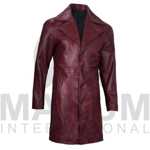 High Quality Genuine <b>Leather</b> Women's <b>Long</b> <b>Coat</b> Classic Black Winter Outerwear Eco-Friendly Breathable Lining Embroidery - Product Image 4