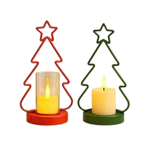 Ensemble de 3 bougeoirs de Noël en fer noir avec pommes de pin, baies et nœuds, décoration d'intérieur, centres de table pour tables à manger, pour une ambiance élégante - Product Image 6
