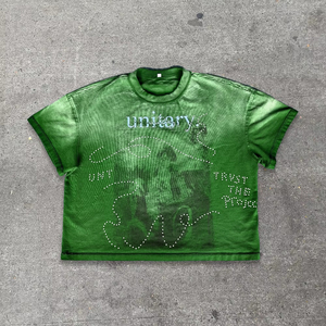 Camiseta Casual Personalizada para Hombre, 100% Algodón, Estampado Gráfico en 3D, Bordado Láser, Transpirable, Anti-Pilling, Talla Grande, Largo Regular - Product Image 1