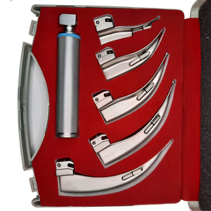Fiber <b>Optic</b> Laryngoscope Set 5 Blades Manual Stainless Steel Surgical <b>Instruments</b> for Hospital Use By ORTHO GENIX - Product Image 3