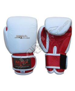 Guantes de MMA de Cuero PU al por Mayor, Rojos y Blancos - Guantes de Combate para Entrenamiento y Competición con Logotipo Personalizado - OEM ODM Disponible - Product Image 1