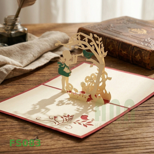 Custom Handmade 3D Pop-up Greeting <b>Card</b> Durable Paper Flute Girl Friendship Thank You Gift Die Cutting Printed Home Decoration - Product Image 2