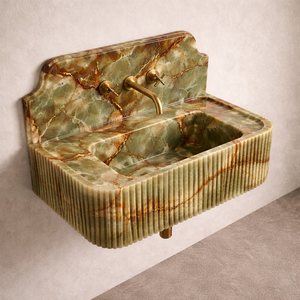Lavabo Rectangular de Ónix Verde, Lavabo de Piedra Natural con Acabado Cepillado, Resistente al Fuego, Garantía de 5 Años, Moderno, para Cocina y Comedor - Product Image 2