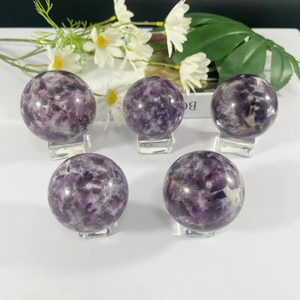 Natural Amethyst <b>Crystal</b> <b>Sphere</b> Polished Stone Ball with Wooden Stand Ruhi Agate Gujarat Home Decor Feng Shui Meditation Gift - Product Image 3