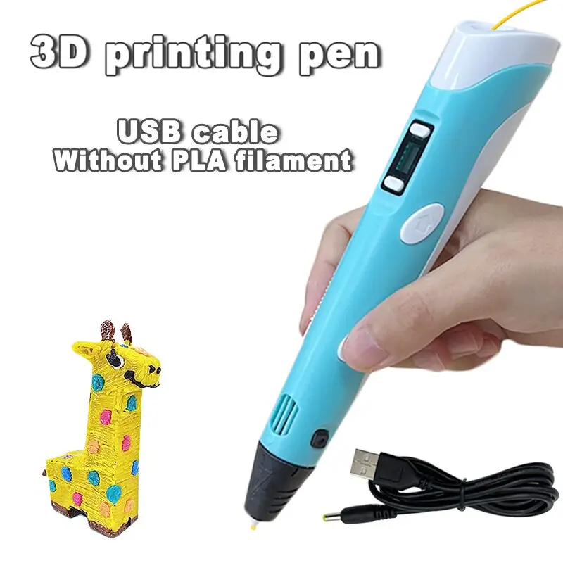 3D-Druck Stift DIY dreidimensionales Malen Kinderspielzeug Spaß Tarnung mit LCD-Bildschirm kompatibel PLA-Faserspielzeug Geschenk