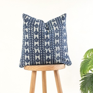 Stylish Cotton Hand Block Collection for Hotel Use Comfortable Decorative Indigo Pillow Case and Cushion Cover - Product Image 5