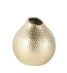 Vase à fleurs en laiton antique, accent décoratif vintage pour l'affichage de fleurs, décoration de salon - Product Image 2