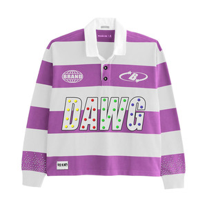 Camiseta de rugby estilo streetwear de manga larga, algodón grueso, estilo urbano casual, corte holgado, tipo polo para hombre y mujer. Camisetas de rugby tipo polo. - Product Image 6