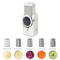 Trancheuse à légumes électrique à moteur AC haute puissance 5 en 1, râpe, hachoir, protection de sécurité, détachable, lavable