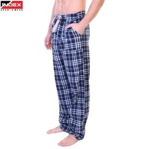 Pantalones de Franela para Hombre, Estilo Americano, Diseño a Cuadros, Cintura Elástica, Tela Cálida, Servicio de Fabricación con Logotipo Personalizado - Product Image 1