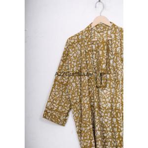 Kimono de Algodón Hecho a Mano con Estampado Floral, Ligero, para Verano, Spa, Baño, Estilo Casual, Largo hasta la Rodilla, para Dormir, Playa, Bikini - Product Image 3